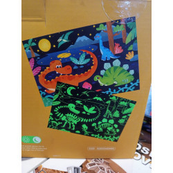 Rompecabezas Dinosaurios Luminiscente 96 Piezas | Brilla en la Oscuridad | Juguetería Ciencia Entretenida