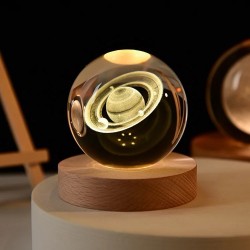 Lámpara 6 cm de Cristal LED Diseño Saturno