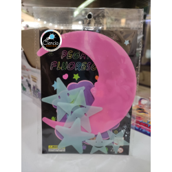 Luna Grande Estrellas Fluorescentes Rosa y Azul| Pack Luminous | Jugueteria Cientifica Ciencia Entretenida