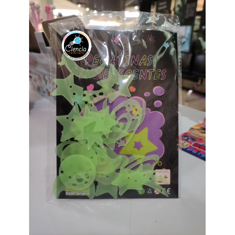Estrellas Cometas Asteroides Fluorescentes Rosa y Azul| Pack Luminous | Jugueteria Cientifica Ciencia Entretenida
