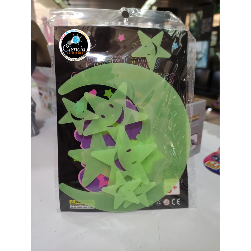 Luna Estrellas  Grandes Fluorescentes verde| Pack Luminous | Jugueteria Cientifica Ciencia Entretenida